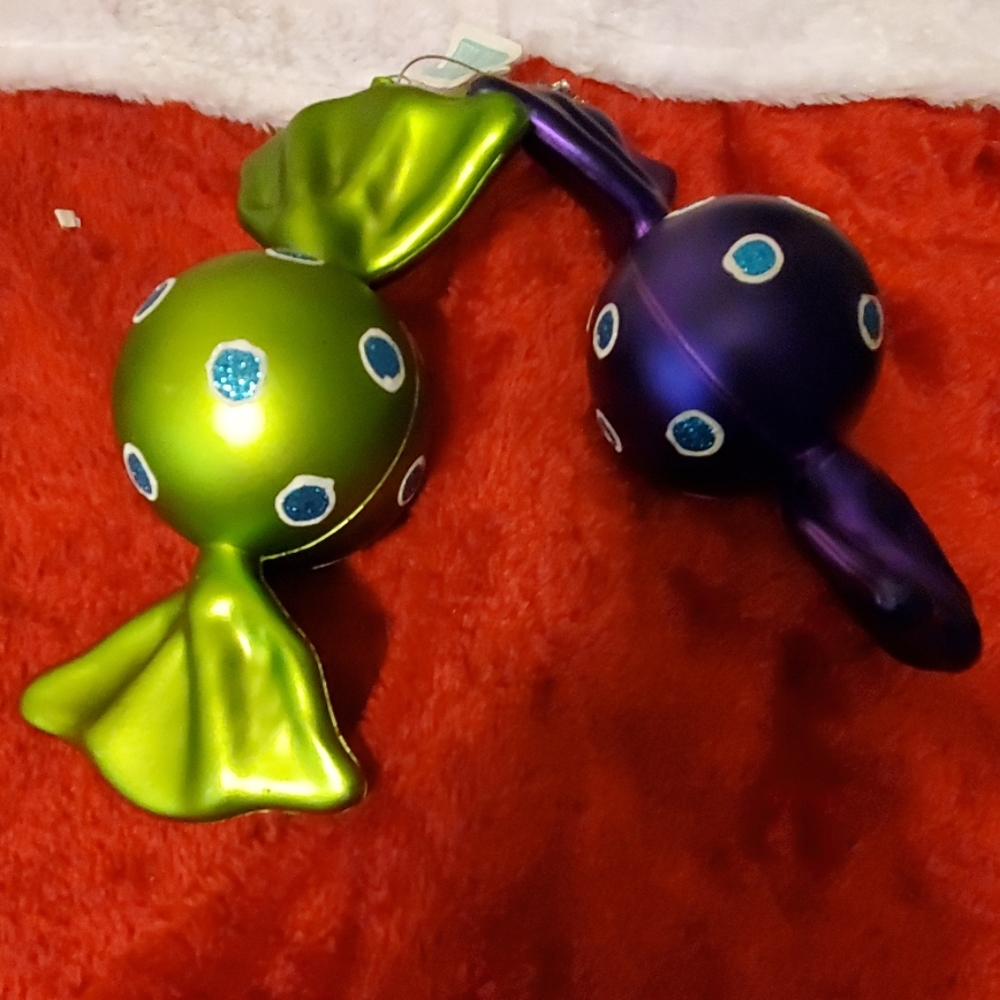 Pair(2) of oversized candy ornaments